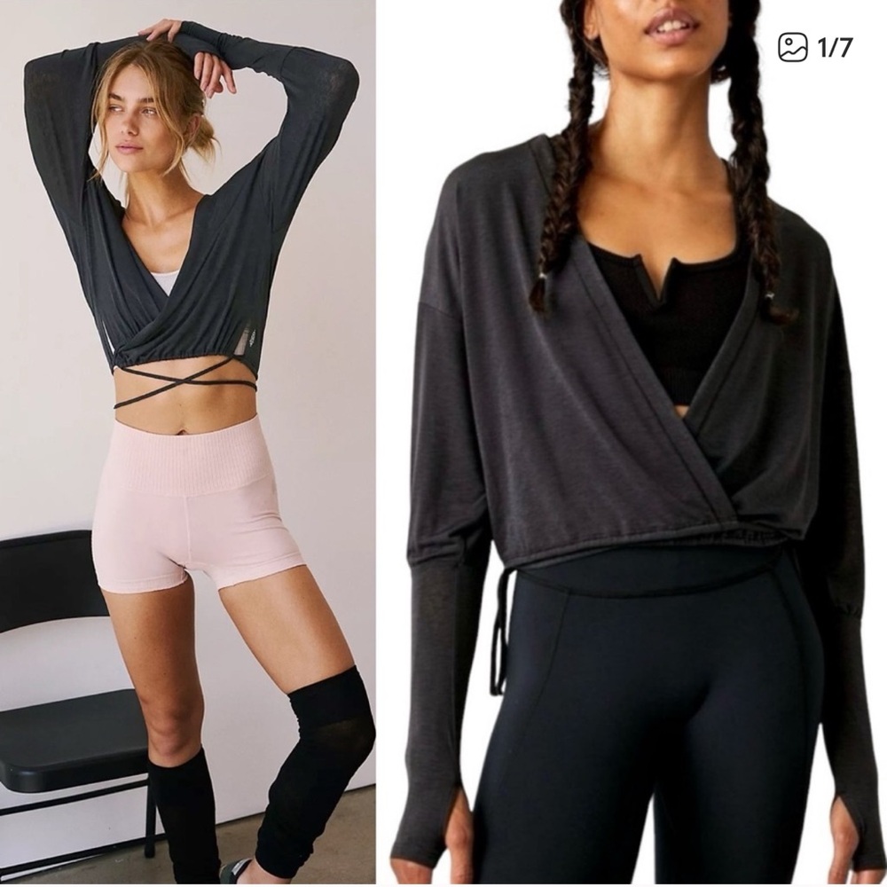 Free People warmup wrap in navy